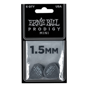 Ernie Ball Prodigy Picks 6 Pack - 1.5mm Black Mini - Downtown Music Sydney