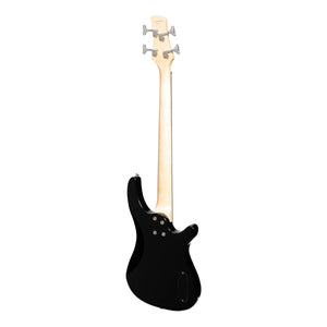 Casino Left Handed Short Scale Tune-Style Electric Bass Guitar Set - Black