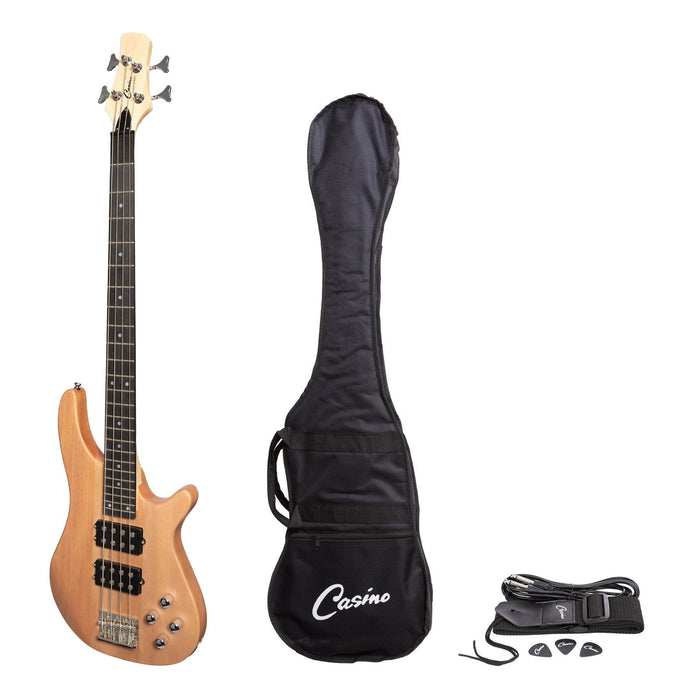 Casino '24 Series' Tune-Style Electric Bass Guitar Set - Natural Satin