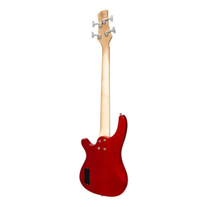Casino '24 Series' Short Scale Tune-Style Electric Bass Guitar Set - Transparent Wine Red
