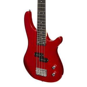 Casino '24 Series' Short Scale Tune-Style Electric Bass Guitar Set - Transparent Wine Red