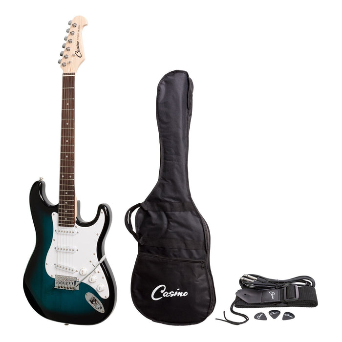 Casino ST-Style Electric Guitar Set - Blue Sunburst