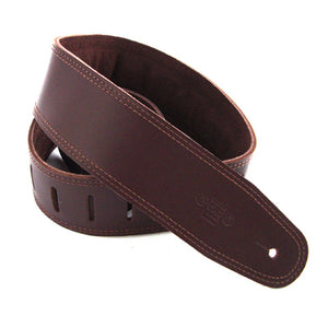 DSL GES 2.5" Padded Suede & Leather Guitar Strap - Brown/Brown