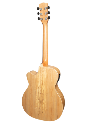 Martinez MFC-31SM-NGL Spalted Maple Acoustic/Electric Guitar - Natural Gloss