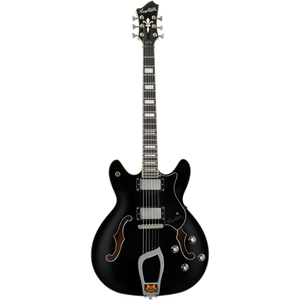 Hagstrom Viking Semi-Hollow Electric Guitar with Case - Black