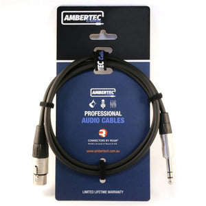 Ambertec Rean XLR-1/4" TRS Microphone Cable - 3m
