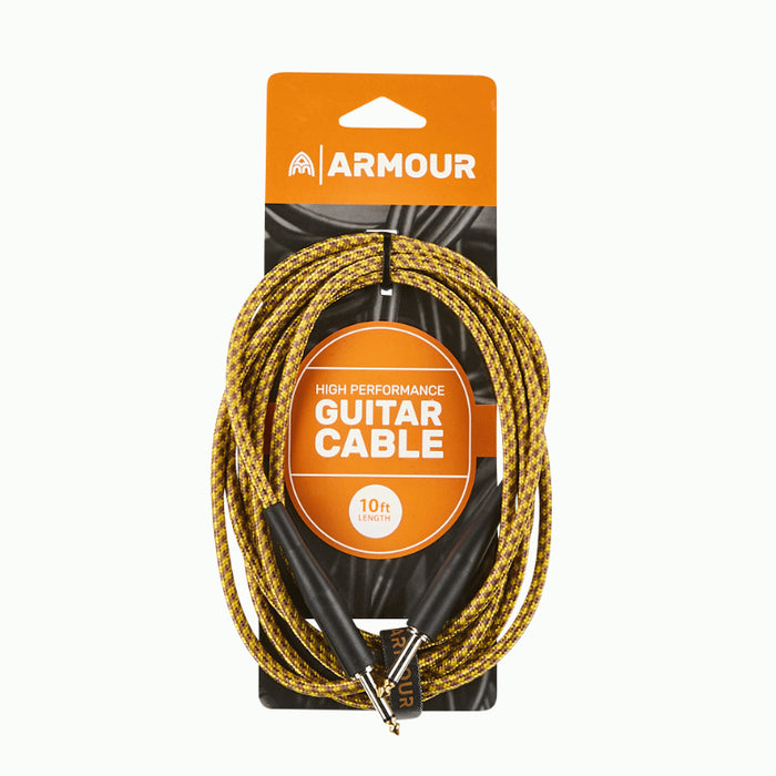 Armour GW10G Woven Guitar Cable - 10ft Gold