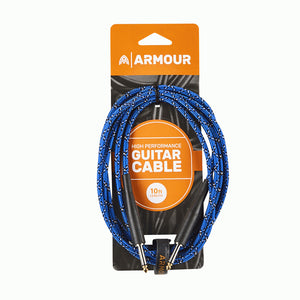 Armour GW10P Woven Guitar Cable - 10ft Python Blue