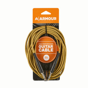 Armour GW20G Woven Guitar Cable - 20ft Gold