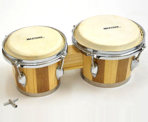 Wooden Tunable Bongos - Two Tone Natural