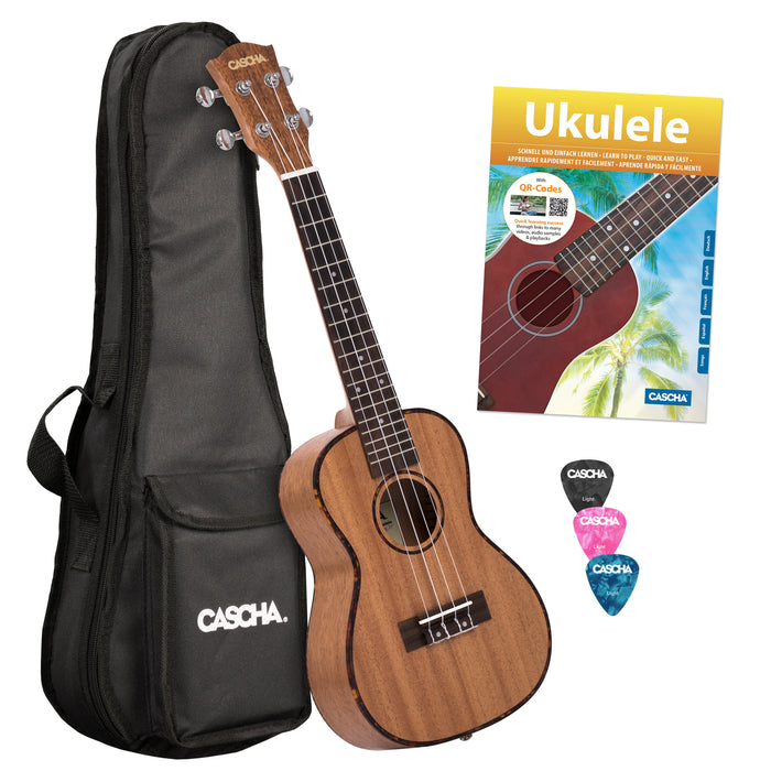 Cascha Mahogany Concert Ukulele Pack