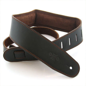 DSL GES 2.5" Padded Suede & Leather Guitar Strap - Black/Brown