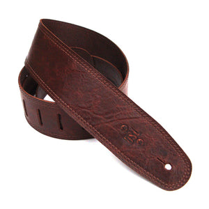 DSL GMD 2.5" Distressed Leather Guitar Strap - Brown