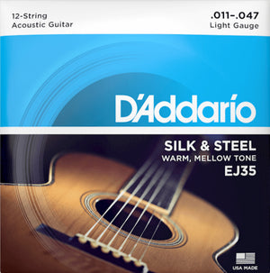 D'Addario EJ35 Silk & Steel 12-String Acoustic Guitar Strings (11-47)
