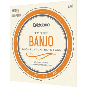 D'Addario EJ63 Medium Nickel Wound 4-String Tenor Banjo Strings (9-30)