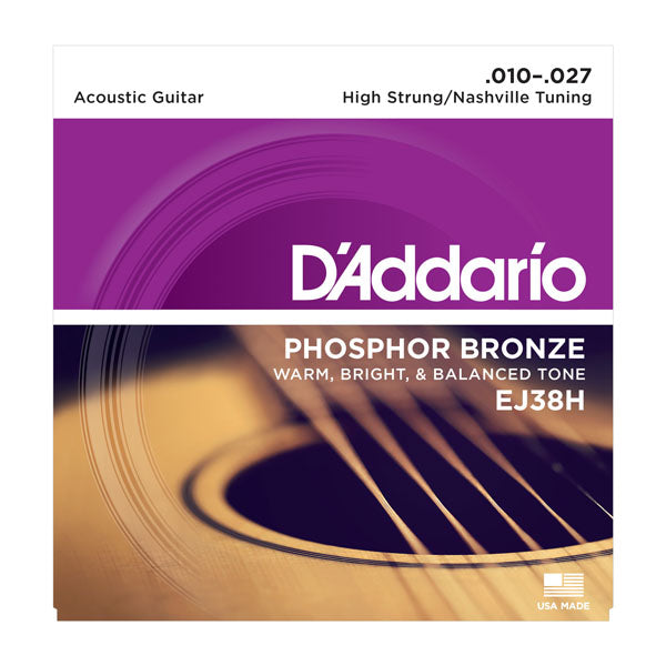 D'Addario EJ38H High Strung / Nashville Tuning Acoustic Guitar Strings (10-27)