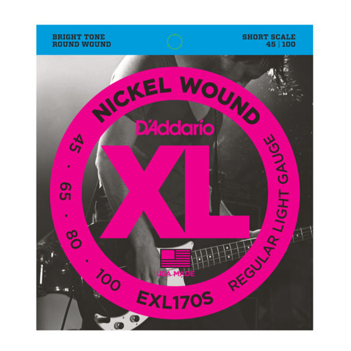 D'Addario EXL170S Light Short Scale Bass Strings (45-100)