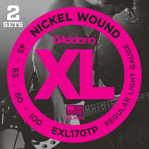 D'Addario EXL170 Light Scale Bass Strings (45-100) - 2 Sets - Downtown Music Sydney