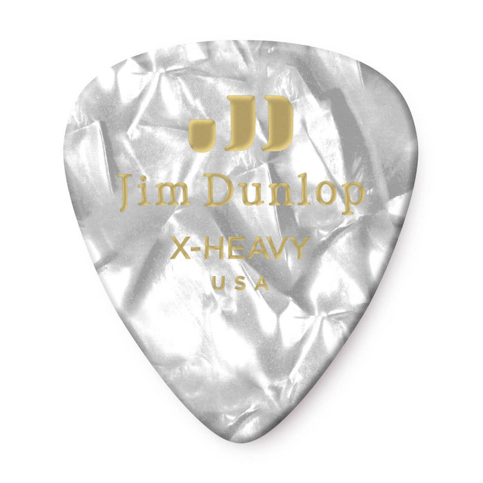 Dunlop Celluloid White Pearloid Pick 12-Pack - Extra Heavy