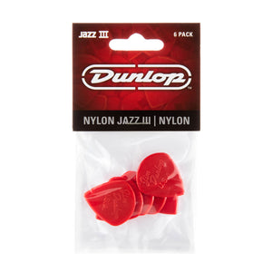 Dunlop Jazz III Red Nylon Picks 6 Pack - Downtown Music Sydney