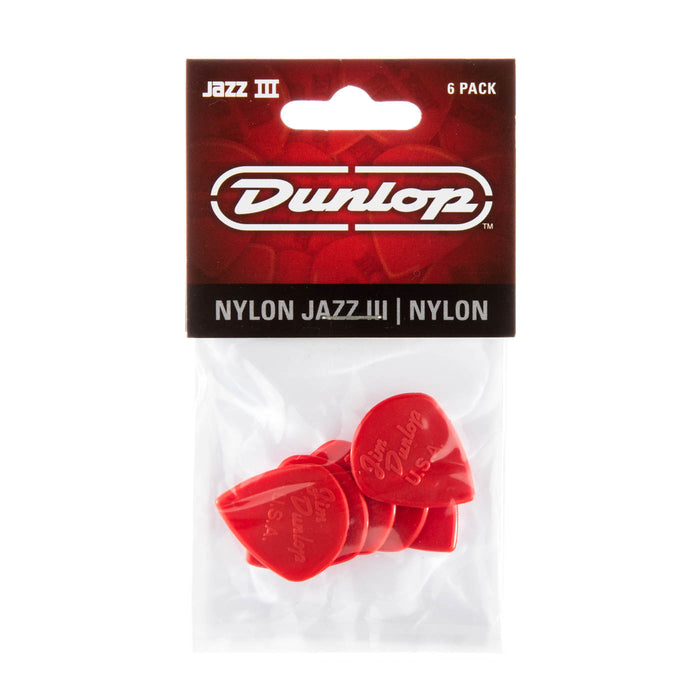Dunlop Jazz III Red Nylon Picks 6 Pack