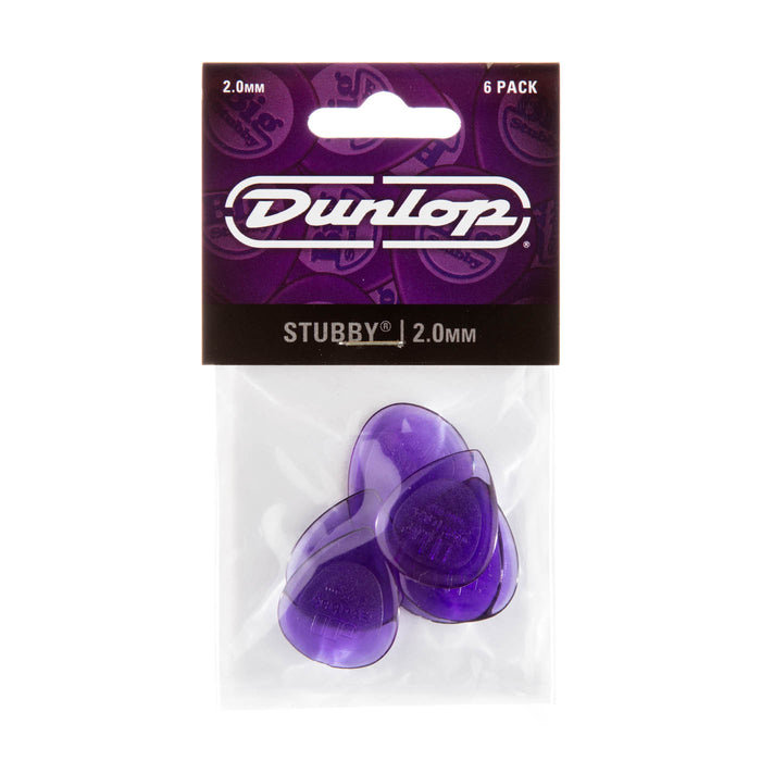 Dunlop Stubby Jazz Picks 6 Pack - 2.0mm