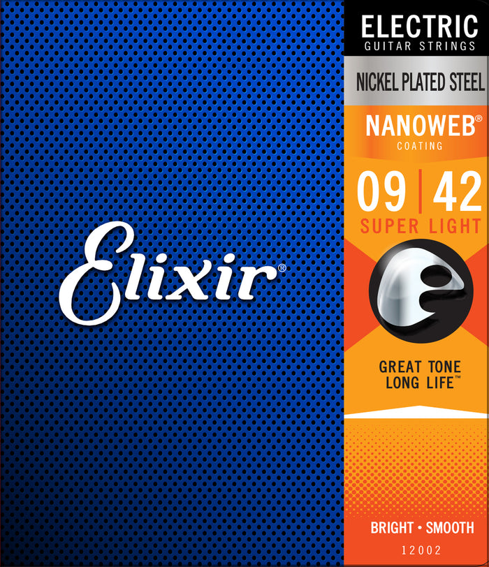 Elixir 12002 Nanoweb Super Light Electric Guitar Strings (9-42)