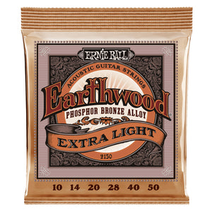 Ernie Ball Earthwood Extra Light Phosphor Bronze Acoustic Guitar Strings (10-50)