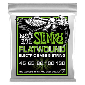 Ernie Ball Regular Slinky Flatwound 5-String Bass Strings (45-130)