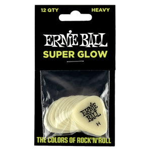 Ernie Ball Super Glow Guitar Picks 12 Pack - Heavy - Downtown Music Sydney