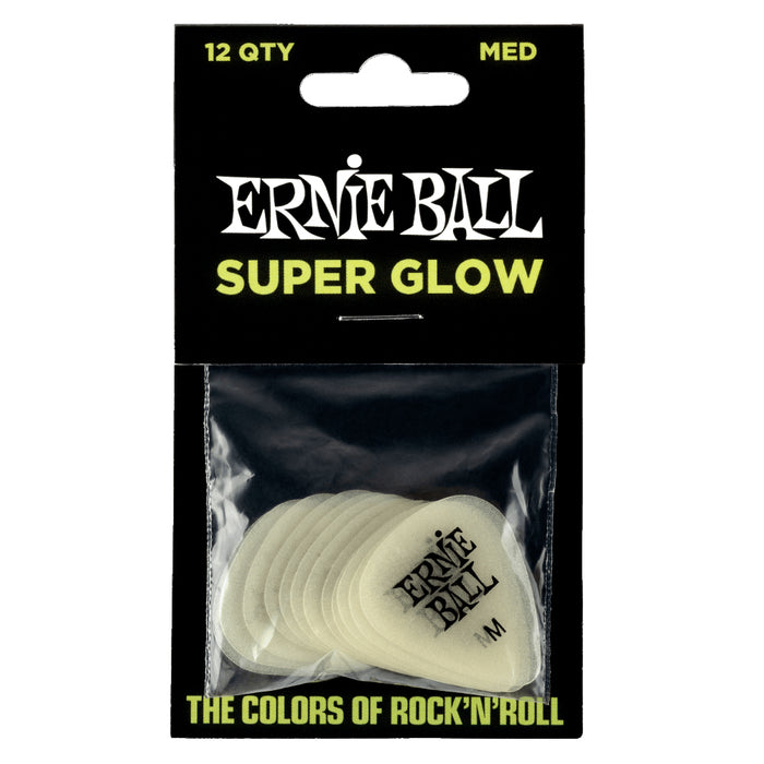 Ernie Ball Super Glow Guitar Picks 12 Pack - Medium