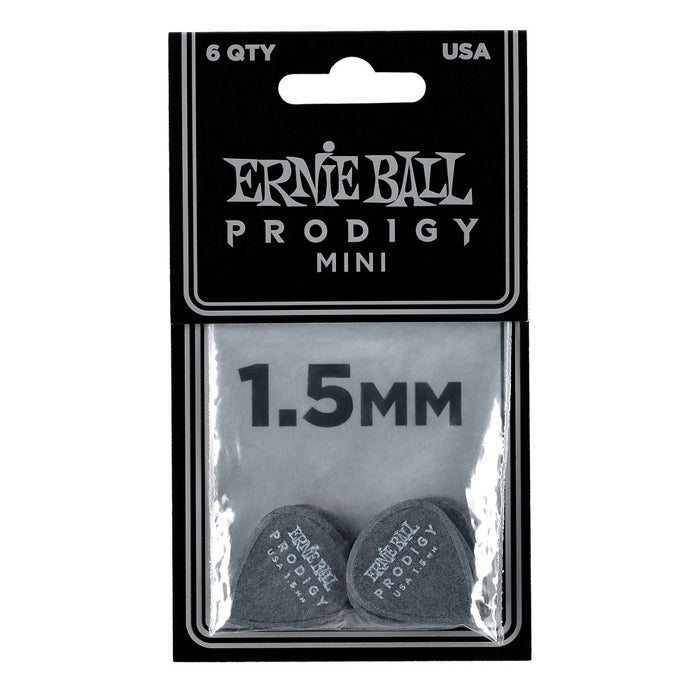 Ernie Ball Prodigy Picks 6 Pack - 1.5mm Black Mini