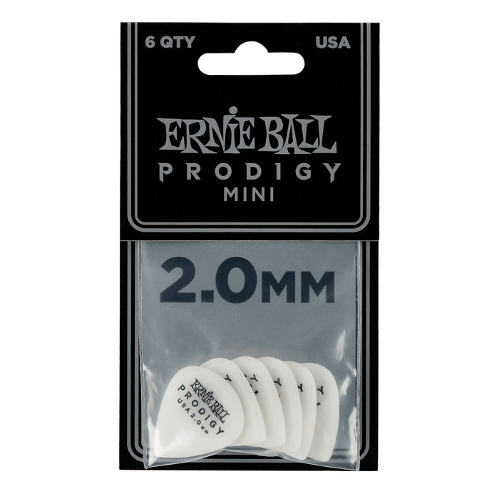 Ernie Ball Prodigy Picks 6 Pack - 2.0mm White Mini