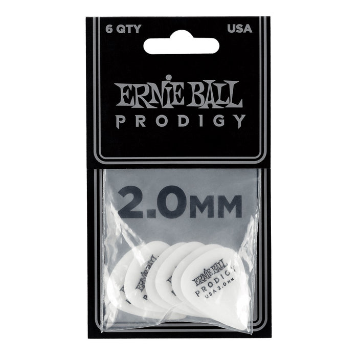 Ernie Ball Prodigy Picks 6 Pack - 2.0mm White Standard