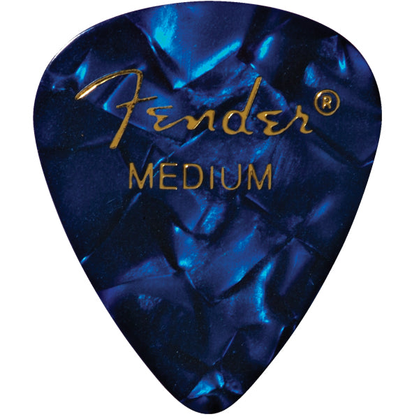 Fender 351 Premium Celluloid Picks 12 Pack - Medium, Blue Moto