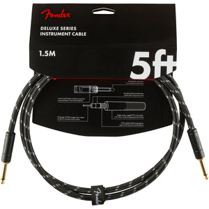 Fender Deluxe Series Instrument Cable Straight-Straight- 5ft Black Tweed