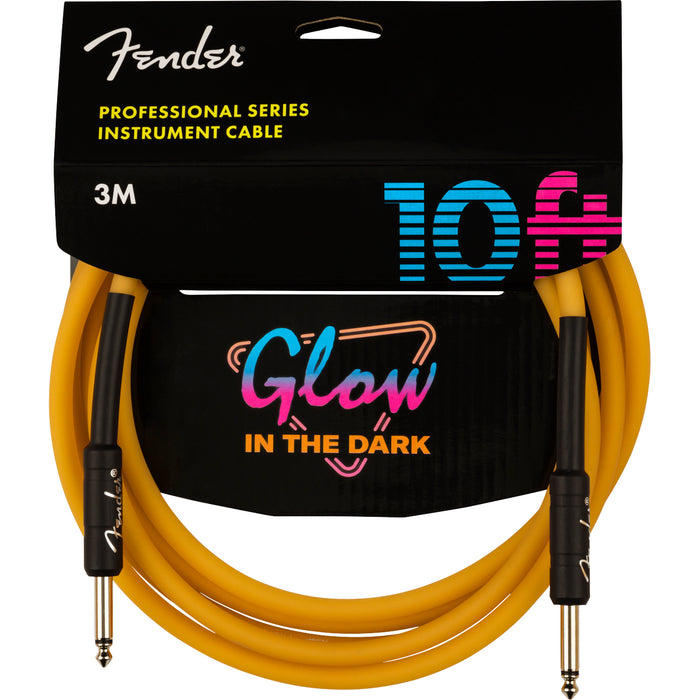 Fender Professional Glow in the Dark Instrument Cable - 10ft Orange