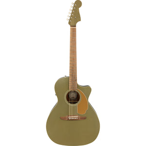 Fender Newporter Player Acoustic/Electric Guitar - Olive Satin - Downtown Music Sydney