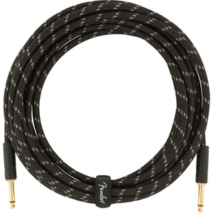 Fender Deluxe Series Instrument Cable Straight-Straight - 18.6ft Black Tweed - Downtown Music Sydney