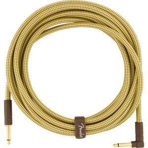 Fender Deluxe Series Instrument Cable Straight-Angle - 18.6ft Tweed - Downtown Music Sydney