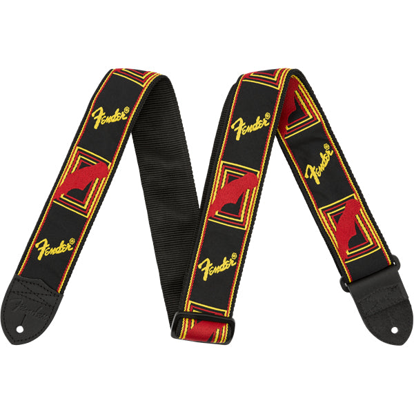 Fender 2" Monogrammed Guitar Strap - Black/Yellow/Red