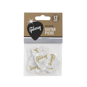Gibson White Pearl Picks 12 Pack - Heavy