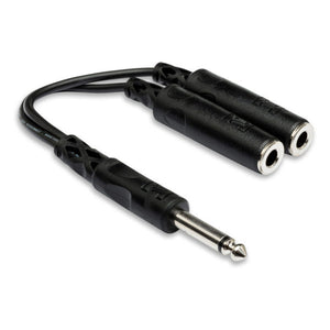 Hosa YPP-111 1/4 in TS to Dual 1/4 in TSF Y Cable