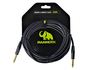Mammoth G20 Guitar Cable 20ft Straight-Straight