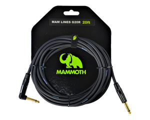 Mammoth G20R Guitar Cable 20ft Straight-Angled