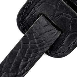 Richter Raw II Contour Croc Black Leather Guitar Strap #1488