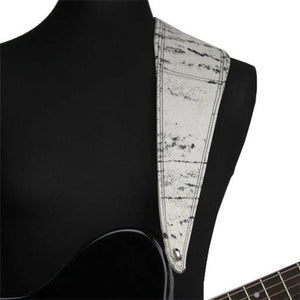 Richter Springbreak III Nappa Leather Vintage White/Black Guitar Strap #1332