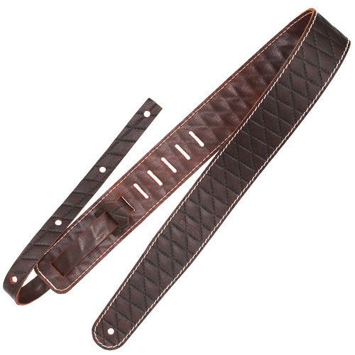 Richter Raw II Contour Sew Brown Leather Guitar Strap #1500