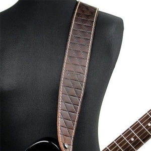 Richter Raw II Contour Sew Brown Leather Guitar Strap #1500