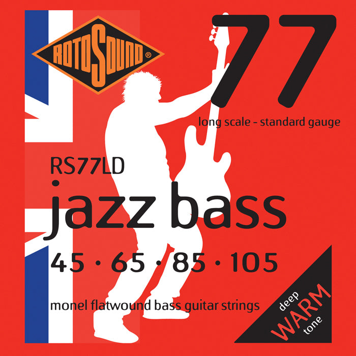 Rotosound RS77LD Jazz Bass 77 Monel Flat Wound Bass Strings (45-100)